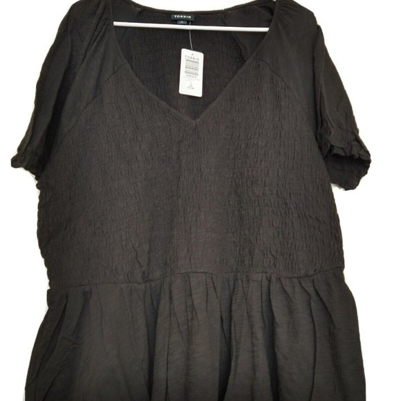 torrid Tops - Torrid 3X Deep Black Babydoll Style Top-NWT